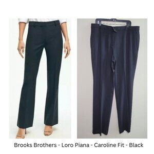 Brooks Brothers Loro Piana Womens Dress Pants Sz 16 Black Wool Silk Caroline Fit